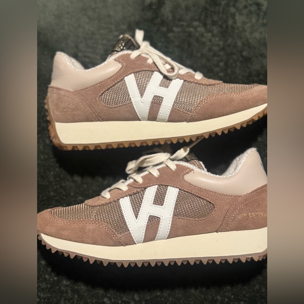 Vintage Havana Pink Suede & Metallic Mesh Athletic Sneakers